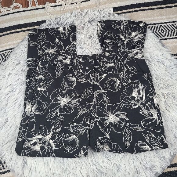 White House Black Market Floral Printed Crop Flare Pants Women's 10 Long - Picture 5 of 9